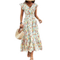 📢📢40% OFF !! ⏰Women's Floral V-Neck Smocked Waist Dress