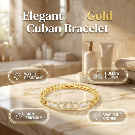🌸 50% OFF NOW! 🌸Women's Gold-Tone Cubic Zirconia Chain Bracelet