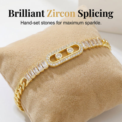 🌸 50% OFF NOW! 🌸Women's Gold-Tone Cubic Zirconia Chain Bracelet