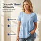 📢📢50% OFF !! ⏰Women's Short Sleeve Tiered Tunic Top