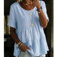📢📢50% OFF !! ⏰Women's Short Sleeve Tiered Tunic Top