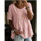 📢📢50% OFF !! ⏰Women's Short Sleeve Tiered Tunic Top