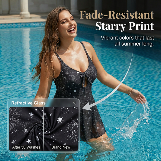 🌸 50% OFF NOW! 🌸Swimdress Starry Print Swimsuit