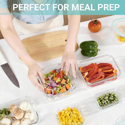 📢📢50% OFF !! ⏰Glass Food Storage Containers with Airtight Lids