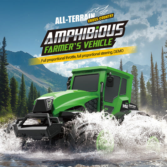 📢📢50% OFF !! ⏰Amphibious All Terrain RC Tractor Toy Car