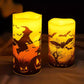 📢📢50% OFF !! ⏰ 3Pcs Halloween Battery Operated Flameless LED Candles – Realistic Flicker, Safe & Spooky Decor 🕯️