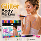 📢📢Buy 2 Get 1 Free !! ⏰24-Color Face & Body Glitter Marker Set with Dual Tips
