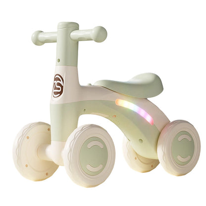 📢📢50% OFF !! ⏰Baby Balance Bike with Music & Lights – 4-Wheel Stability, LED Fun – Perfect First Bike for Toddlers! ✨