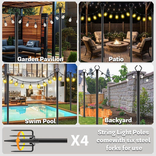 📢📢50% OFF !! ⏰Outdoor String Light Pole