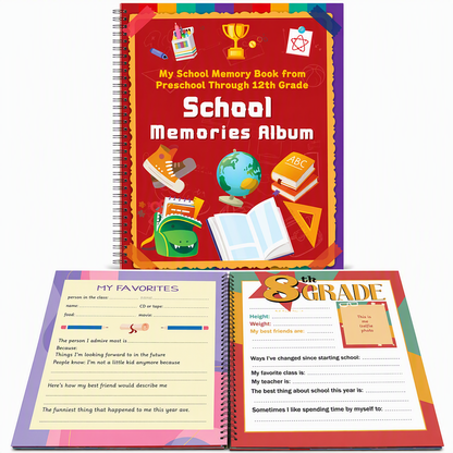 📢📢50% OFF !! ⏰School Memory Book Keepsake Journal Notebook for Students📓🎓