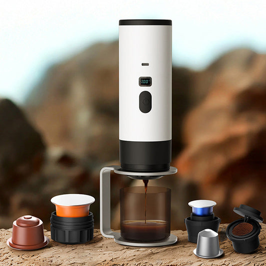 ✨50% OFF☕️Portable Espresso Maker – digital display, Type-C rechargeable, 90ml tank & 120ml cup. Enjoy fresh hot coffee anywhere! 🛡️💪