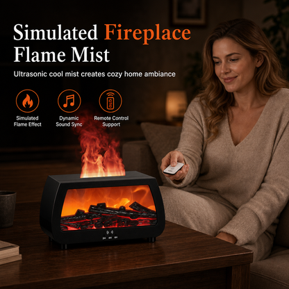🔥 Fireplace Flame Humidifier – Cozy, Quiet & Soothing 🌙