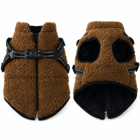 📢📢50% OFF !! ⏰ Winter Coat for Dogs – Built-In Harness & Reflective Strips ✨