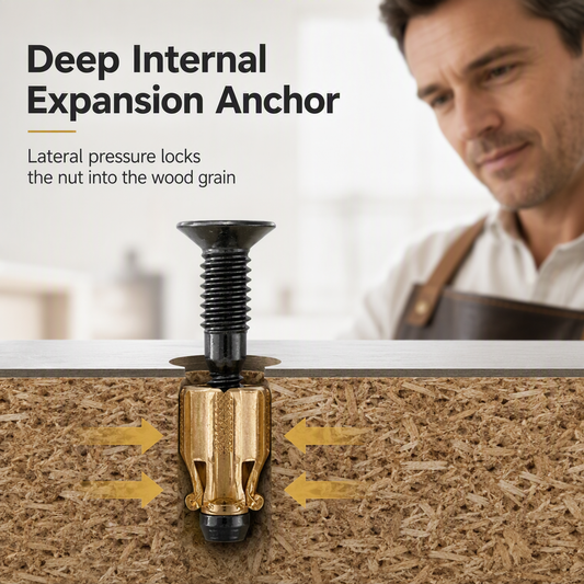 🔩 Cabinet Door Hinge Base Pre Embedded Expansion Nut and Bolt Screw Set for Furniture Hardware