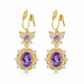 ⏳Limited-time 50% off⏰Lavender Manor Purple Zircon Butterfly Jewelry Set with Adjustable Open Ring and Earrings