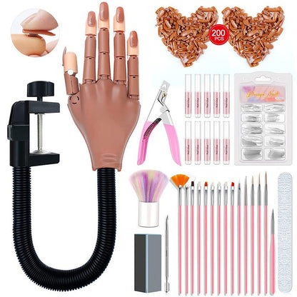 📢📢50% OFF !! ⏰Professional 15 Piece Nail Art Practice Hand and Tool Kit for Training and Salon