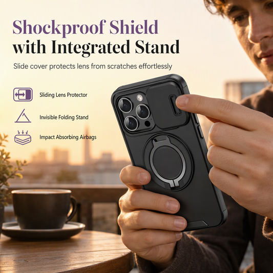 📢📢 50% OFF📱 Shockproof Phone Case with Sliding Cover and Kickstand