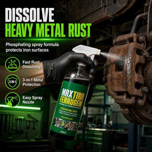 ✨3 in 1 Rust Remover and Phosphating Agent for Metal Parts 500ml with Spray Nozzle to Remove Grease and Rust and Form a Rustproof Protective Film