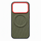 Magnetic Woven Texture Protective Phone Case with Gold Trim