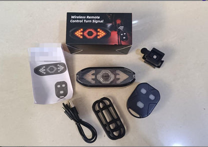 Bicycle Remote Control Turn Signal Taillight with Horn Warning Light for Road and Mountain Bikes
