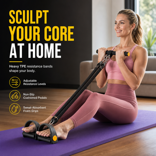 📢📢 50% OFF! 💪 Pedal Resistance Band – 4 Resistance Levels, Reinforced Carabiners & Full-Body Home Workouts