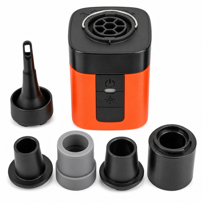 📢🔥 50% OFF! 💨 Portable Wireless Mini Air Pump – Fast Inflation & Deflation, LED Camp Light & SOS Signal ⛺