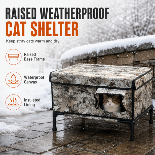 📢📢50% OFF !! ⏰Waterproof Outdoor Cat House Windproof Warm Winter Pet Shelter for Stray Cats and Small Dogs