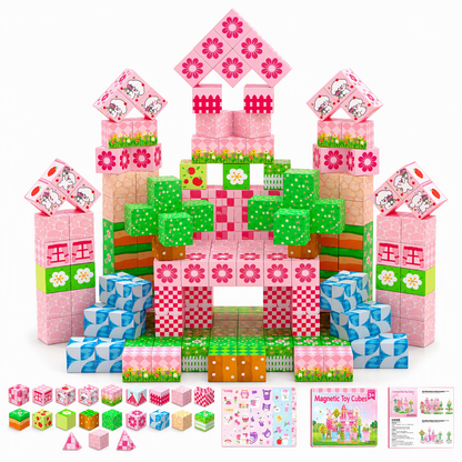 ✨Magnetic Set for Kids Educational Construction Toys for Toddlers and Girls Age 3 to 6 Birthday Gift with Storage Box