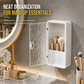 🔥56% OFF ✨🛁 Wall-Mounted Bathroom Organizer: No-Drill, Glacier Texture, Drainage Slots, Makeup Storage