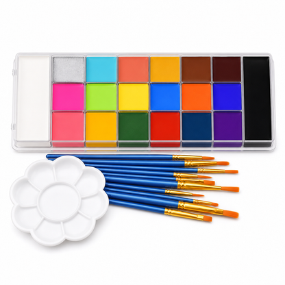 ✨🎨Face and Body Oil Palette for Kids and Adults Theatrical Chinese Opera Makeup and Festival Party Body Painting Pigment Kit