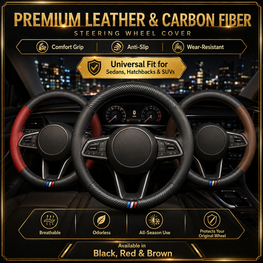 🚗Universal Carbon Fiber Steering Wheel Cover