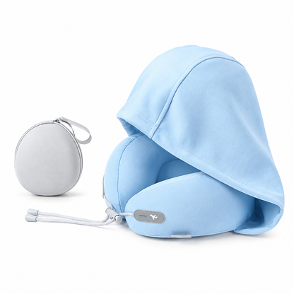 📢📢 50% OFF❄️Hooded Travel Neck Pillow with Carrying Pouch