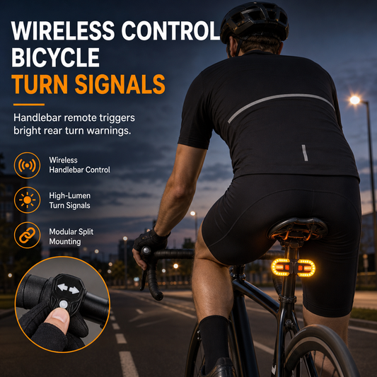 📢📢 50% OFF🚴USB Rechargeable Bike Turn Signal Light with Wireless Remote – Detachable Bicycle Tail Light