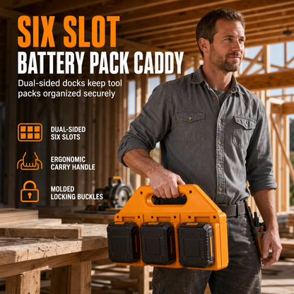 📢📢40% OFF !! ⏰6 Slot Lithium Battery Storage Mount and Organizer Rack for Power Tool Batteries