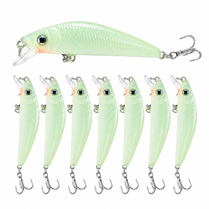 ✨Buy 1 Get 1 Free🐟️7cm 8g Luminous Minnow Hard Bait Artificial Lure for Night Fishing