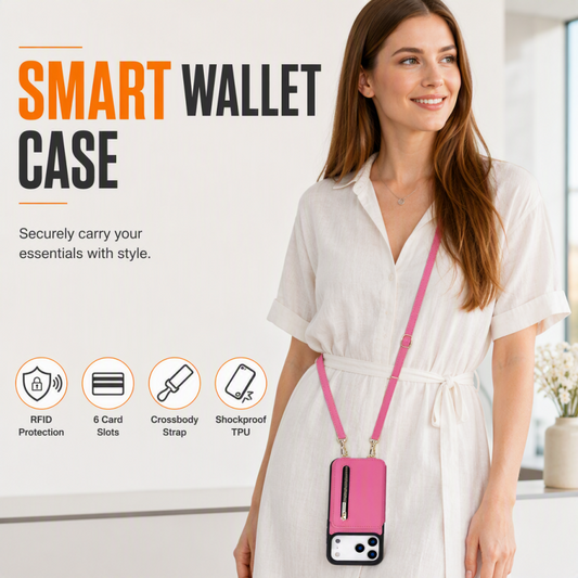 ✨ 50% OFF! Crossbody Wallet Phone Case – Card Storage, Kickstand & Hands-Free Carry 📱💕
