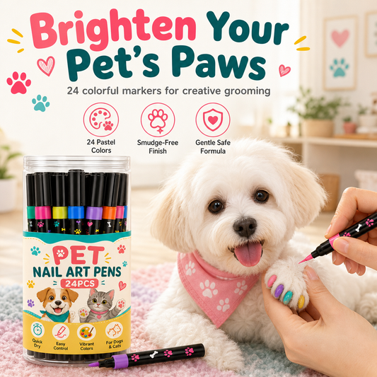 📢📢 50% OFF🐾  24 Colors Bottled Pet Nail Art Pens – Quick Drying, Water-based, Easy Painting ✨