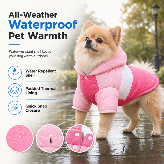 📢📢 50% OFF🐶 Warm Waterproof Dog Coat with Hood – Winter Jacket for Dogs