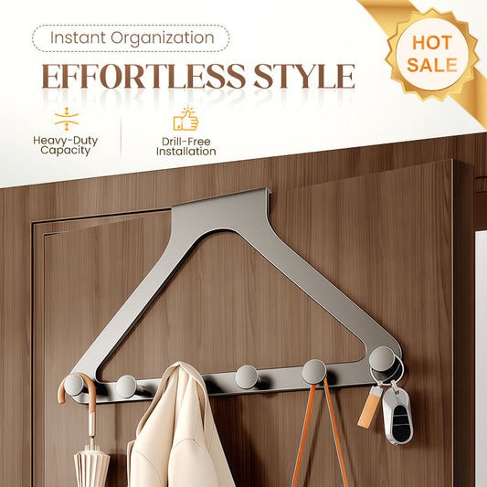 📢📢 50% OFF🚪Over-the-Door 6-Hook Rack – No-Drill, Space-Saving Storage