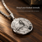 🌙 Zodiac Pendant Necklace – Polished Stainless Steel & Engraved Symbols for a Bold Personal Touch ✨🎁