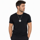 🌙 Zodiac Pendant Necklace – Polished Stainless Steel & Engraved Symbols for a Bold Personal Touch ✨🎁