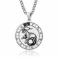 🌙 Zodiac Pendant Necklace – Polished Stainless Steel & Engraved Symbols for a Bold Personal Touch ✨🎁