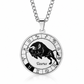 🌙 Zodiac Pendant Necklace – Polished Stainless Steel & Engraved Symbols for a Bold Personal Touch ✨🎁