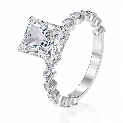 💍 Vintage Cubic Zirconia Ring Set – Cushion-Cut Centerpiece & Pavé Sparkle for Elegant Stacking ✨🎁