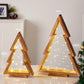 📢📢 50% OFF🎄2-Pack Wooden Christmas Trees with LED Lights – Rustic Holiday Table Decor