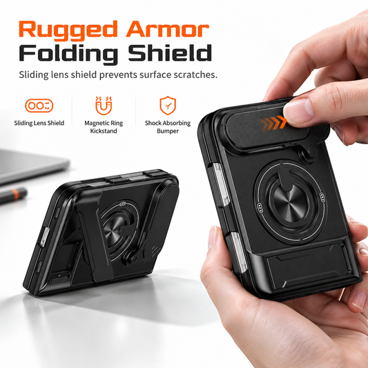 📢📢 50% OFF📱Magnetic Folding Phone Case – Shockproof Protection with Sliding Cover & Kickstand