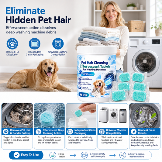📢📢 50% OFF! Washing Machine Cleaning Tablets – Deep Foaming Clean for Pet Households 🐾✨