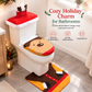 🎄50% OFF🚽Christmas Toilet Seat Cover and Rug 3-Piece Set Holiday Bathroom with Santa Claus Snowman and Reindeer