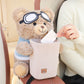 📢📢50% OFF !! ⏰Cute Bear Plush Car Tissue Holder & Storage Bin