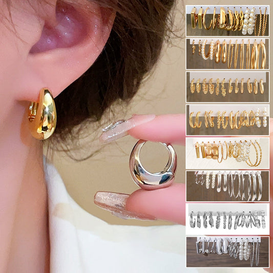 🌸 50% OFF NOW! 🌸Classic Geometric Earrings 6-Piece Set